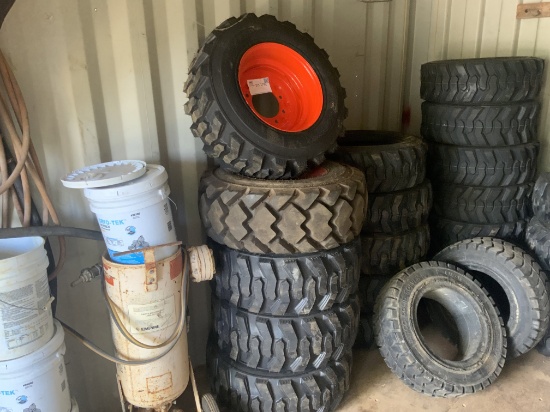 (4) 12-16.5 Skid Steer Tires And Rims