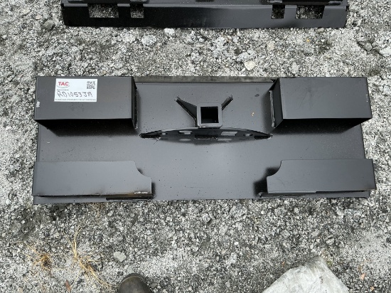 New Skid Steer Quick Attach Backing Plate With Trailer Hitch Receiver and Storage