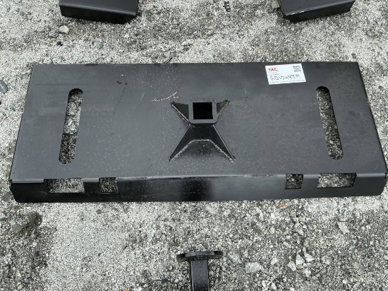 New Skid Steer Quick Attach Backing Plate With Trailer Hitch Receiver