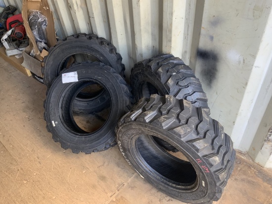 (4) 10-16.5 Skid Steer Tires