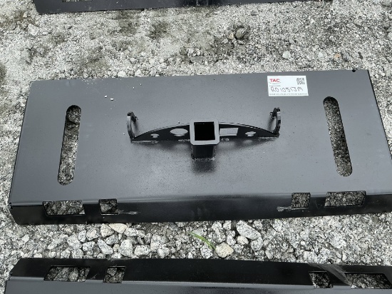 New Skid Steer Quick Attach Backing Plate With Trailer Hitch Receiver