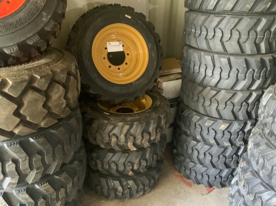 (4) 10-16.5 Skid Steer Tires And Rims