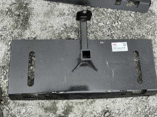 New Skid Steer Quick Attach Backing Plate With Gooseneck and Trailer Hitch Receiver