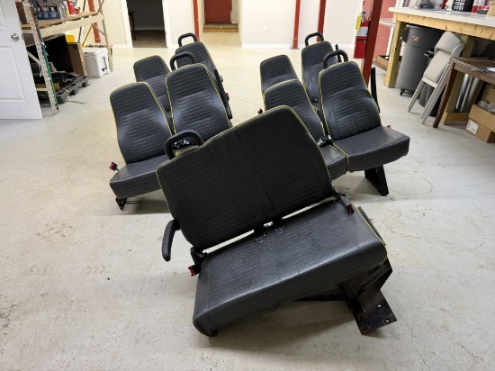 (5) Black & Yellow Vinyl Bus Seats
