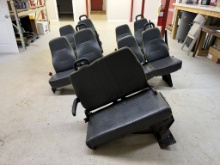(5) Black & Yellow Vinyl Bus Seats