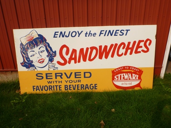 Stewart Sandwiches tin sign