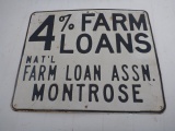 4% Farm loan tin sign