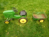 John Deere peddle tractor and wagon