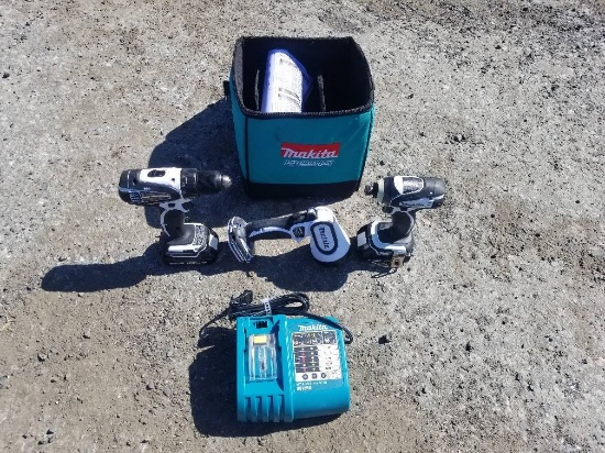 Makita 3pc Drill Set With Charger And Case