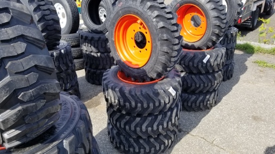 (4) Camso 10-16.5 Skidsteer Tires and rims