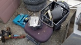 Lot shop light, welding helmets, makita drill,