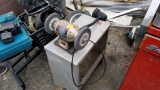 Ryobi bench grinder and shelf
