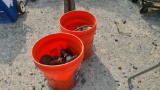 Lot - Buckets of Coasters, stands
