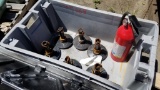 Lot metal stands and fire extinguisher