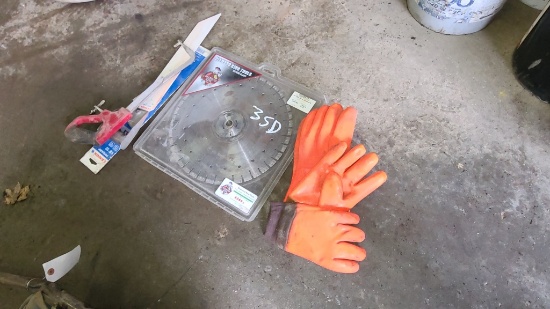 lot diamond blade, gloves etc