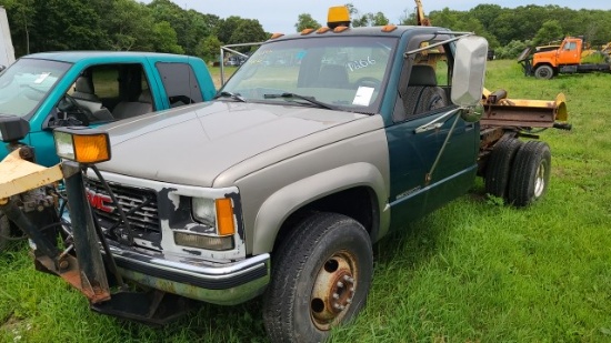 Chevy cab and chassis with plow