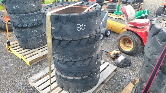 (4) 12-18 Skidsteer Tires and Rims