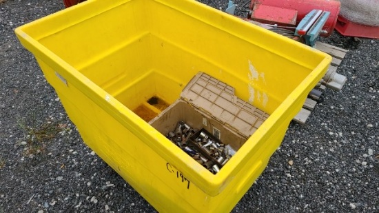 Rolling bin with misc tools