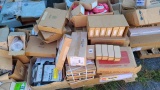 Lot of exit signs, bulbs, electrical accessories