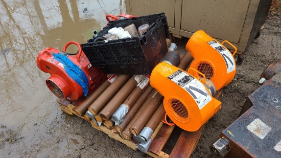 Pallet lot - blowers, rods, etc