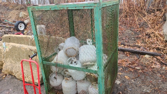 Propane tank cage with tanks
