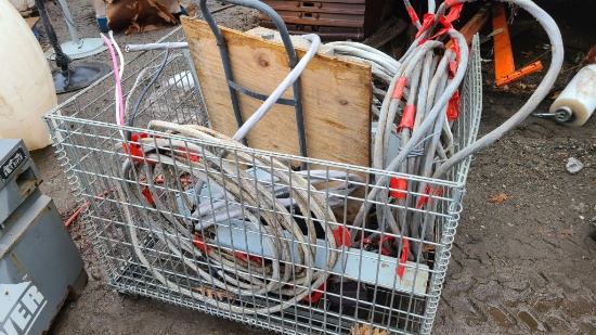 Wire Bin with cable and dolly