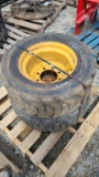 (2) 10-16.5 skidsteer tires and rims
