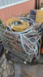 Lot - welding cables and cage