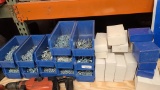 (12) bins of assorted nuts and bolts with empty