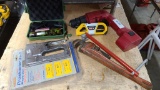 Lot - assorted hand tools, drill, stapler