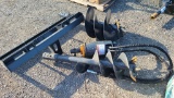 Hydraulic auger with 2 bits