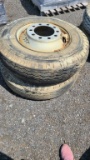 2x 11-22 5 tires with rims