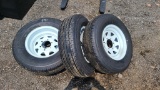 (4) 225 75 15 tires and rims - new