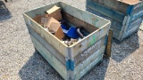 Crate: Assorted heater cores, coolant reservoirs,