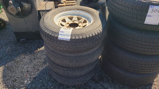 (4) 225/75/75 tires and rims