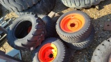 Pallet lot - 5 assorted tires, 4 with rims