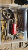 Box lot - drill bits, assorted tools
