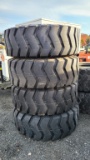 (4) New 20.5-25 Loader Tires