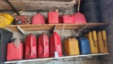 Lot - assorted gas cans