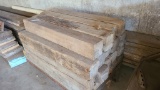 Lot - assorted wood cribbing, planks, saw horses