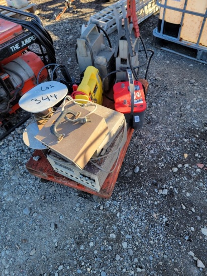 Rolling cart, jumper packs, scales