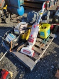 Pallet lot- shark vacuum, nails, shop vac, flotec