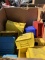 Misc lot of plastic storage bins