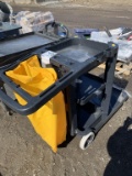 Plastic rolling clean up cart