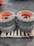 4-skid steer tires with rims