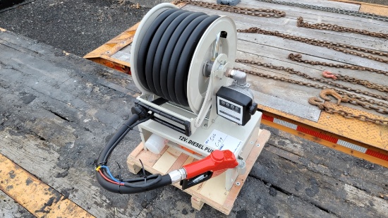 12 volt diesel pump with meter and reel