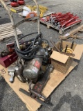 Misc lot, hoist, jack hammer , air tools
