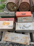 Pallet lot of misc tool boxes w/ contents