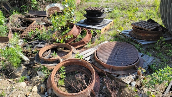 Lot - assorted manhole covers