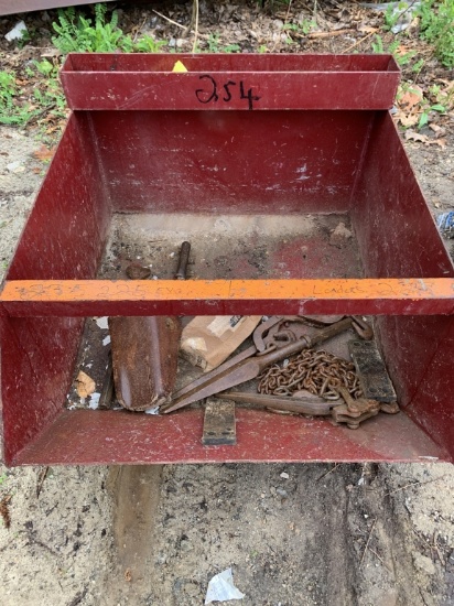 Metal bin with contents